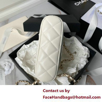 Chanel Grained Calfskin  &  Gold-Tone Metal Clutch with Chain Bag AP4000 White 2025